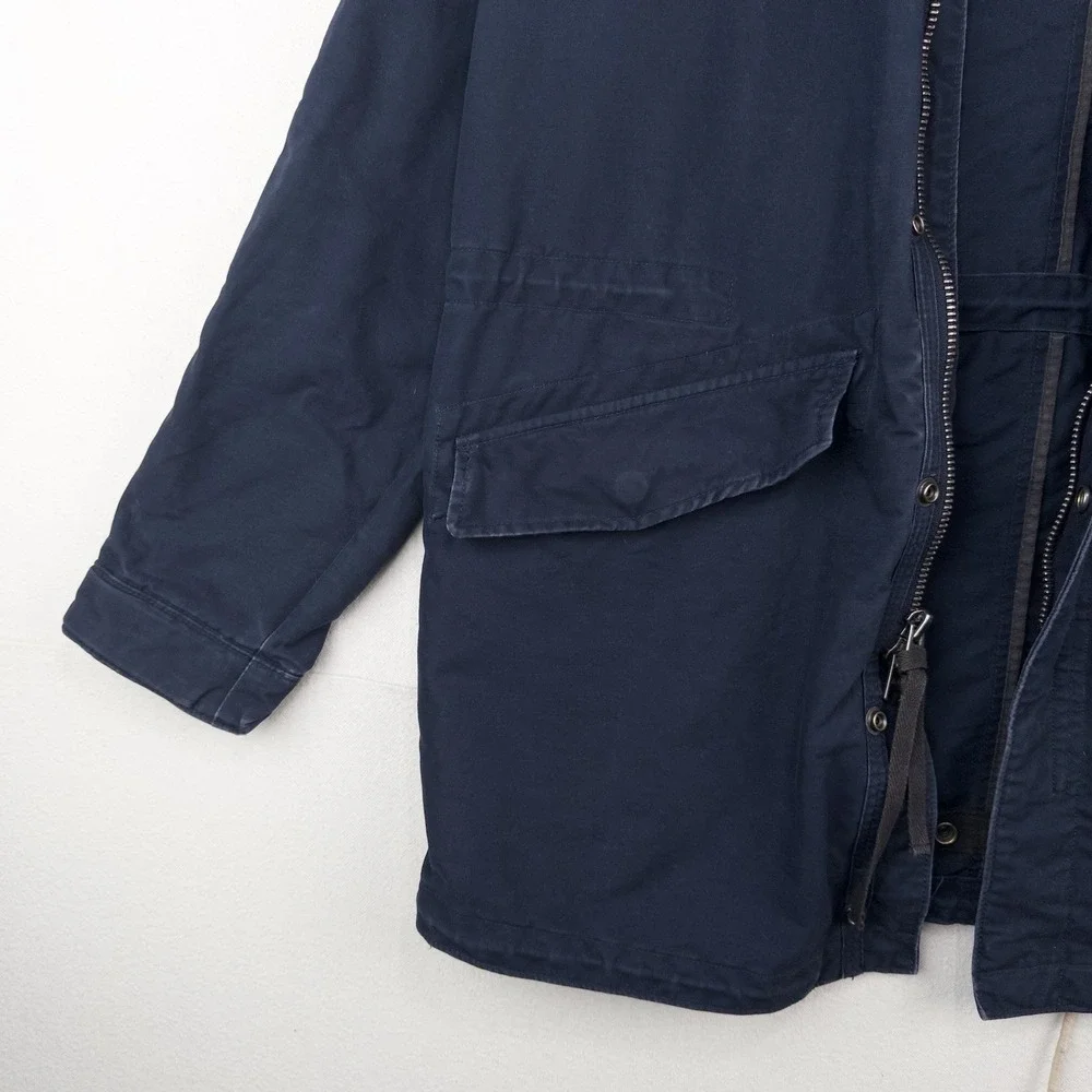 Vintage Abercrombie Fitch Hooded Utility Field Jacket Men's M Blue Full Zip
